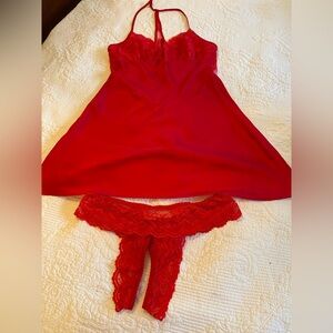 Elegant Red Lace baby doll  Set